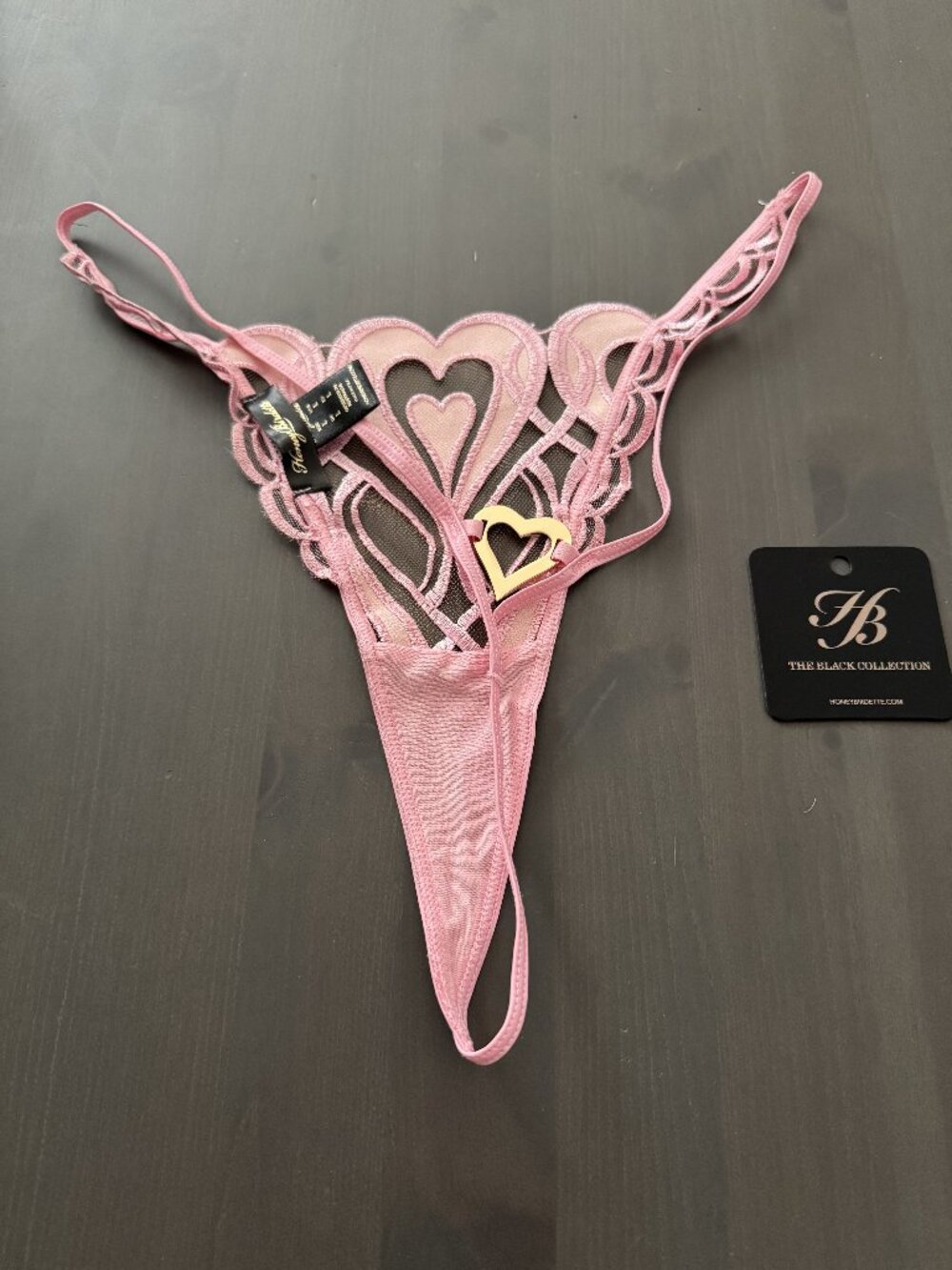 Honey Birdette - Pink Hearts - Thong - L